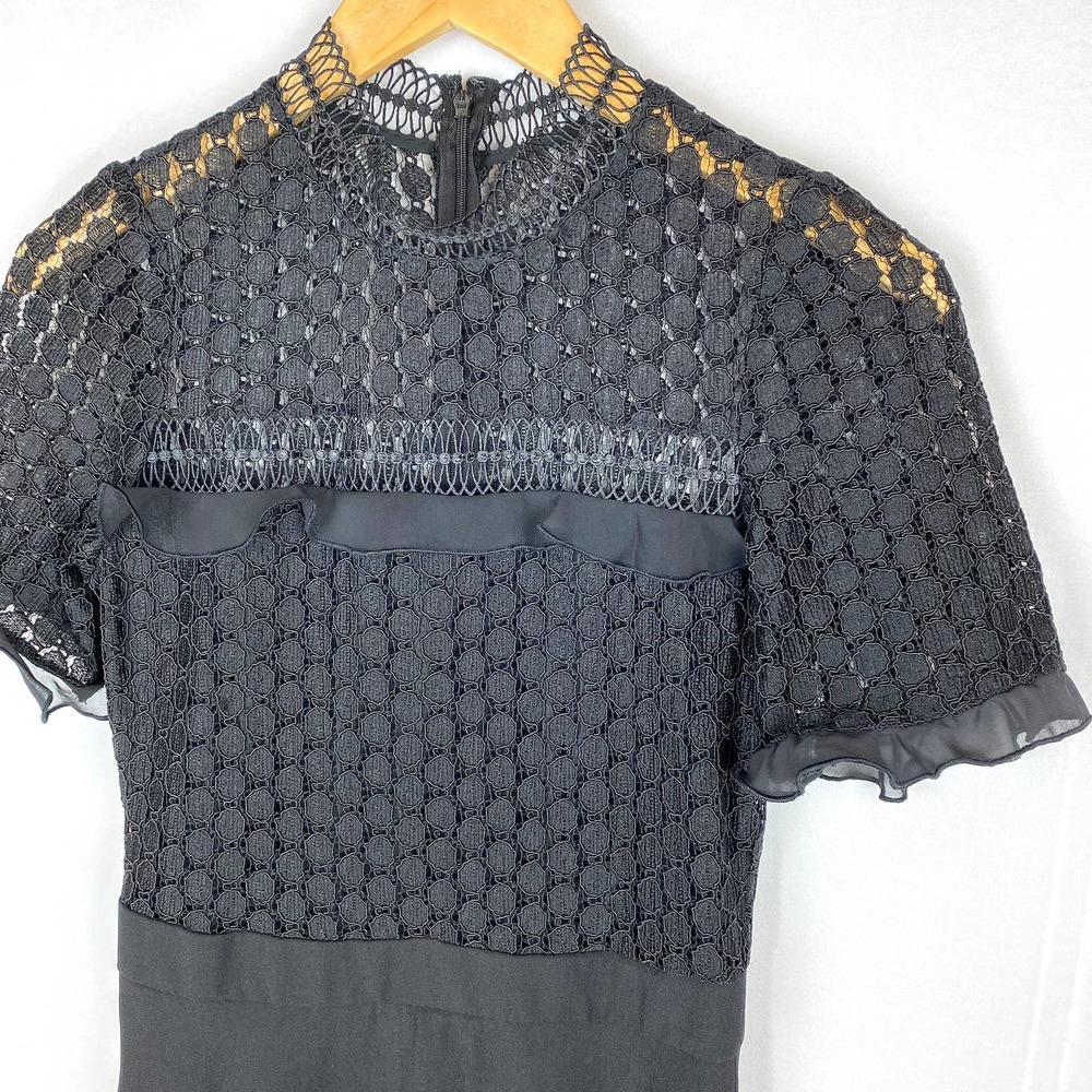 Chelsea28 Dress Black Lace Formal 2 - Picture 3 of 7